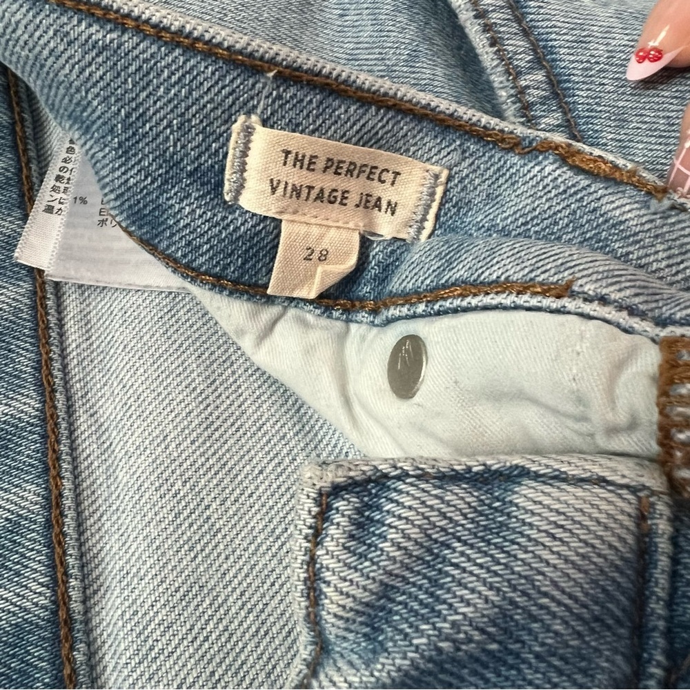 Madewell Women's The Perfect Vintage Straight Leg Jeans - Light Blue size 28 - Picture 5 of 6